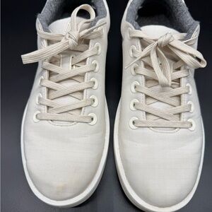 Allbirds Womens Off White Lace-Up Sneakers, Piper Woven, Size 10